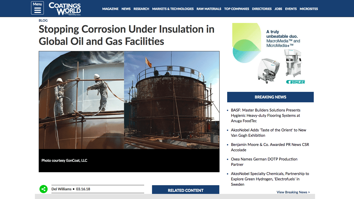 Stopping Corrosion Under Insulation in Oil and Gas Facilities
