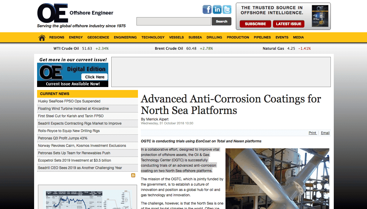 Long Term Corrosion Protection Coating For Offshore Assets