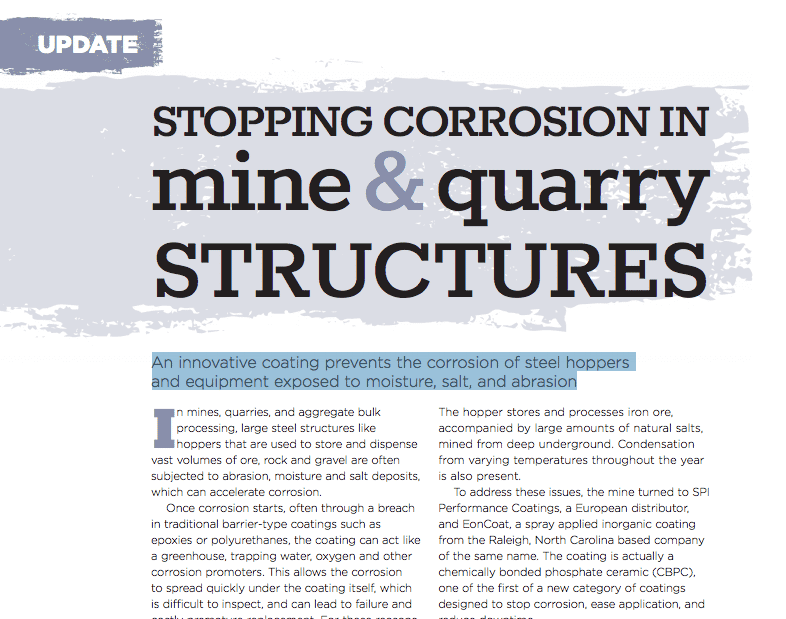 Addressing Corrosion in Mines and Quarries