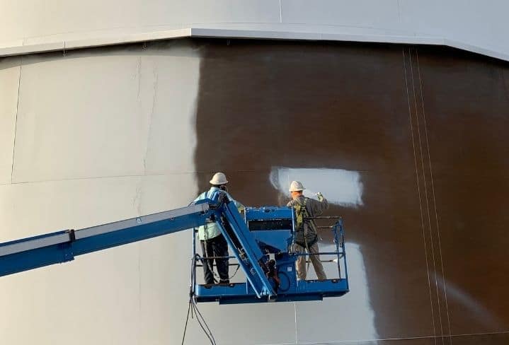 EonCoat Corrosion Prevention Coating Being applied to an Oil Storage Tank