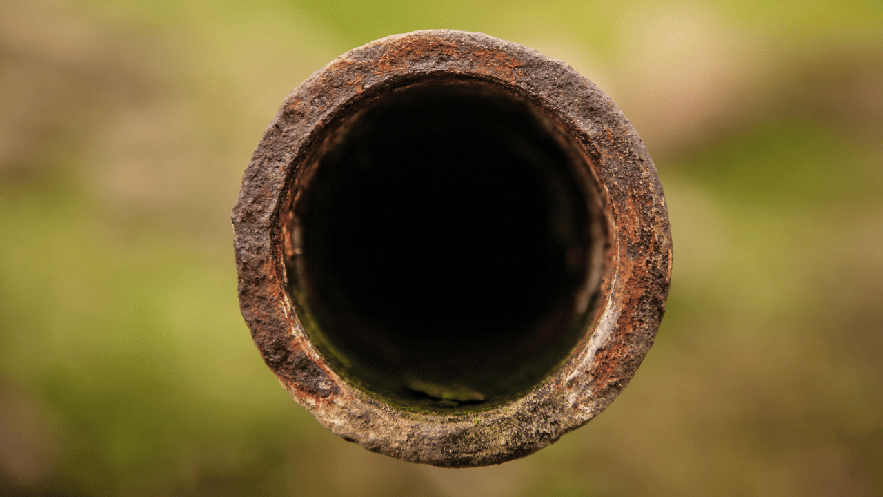 pipe with internal corrosion
